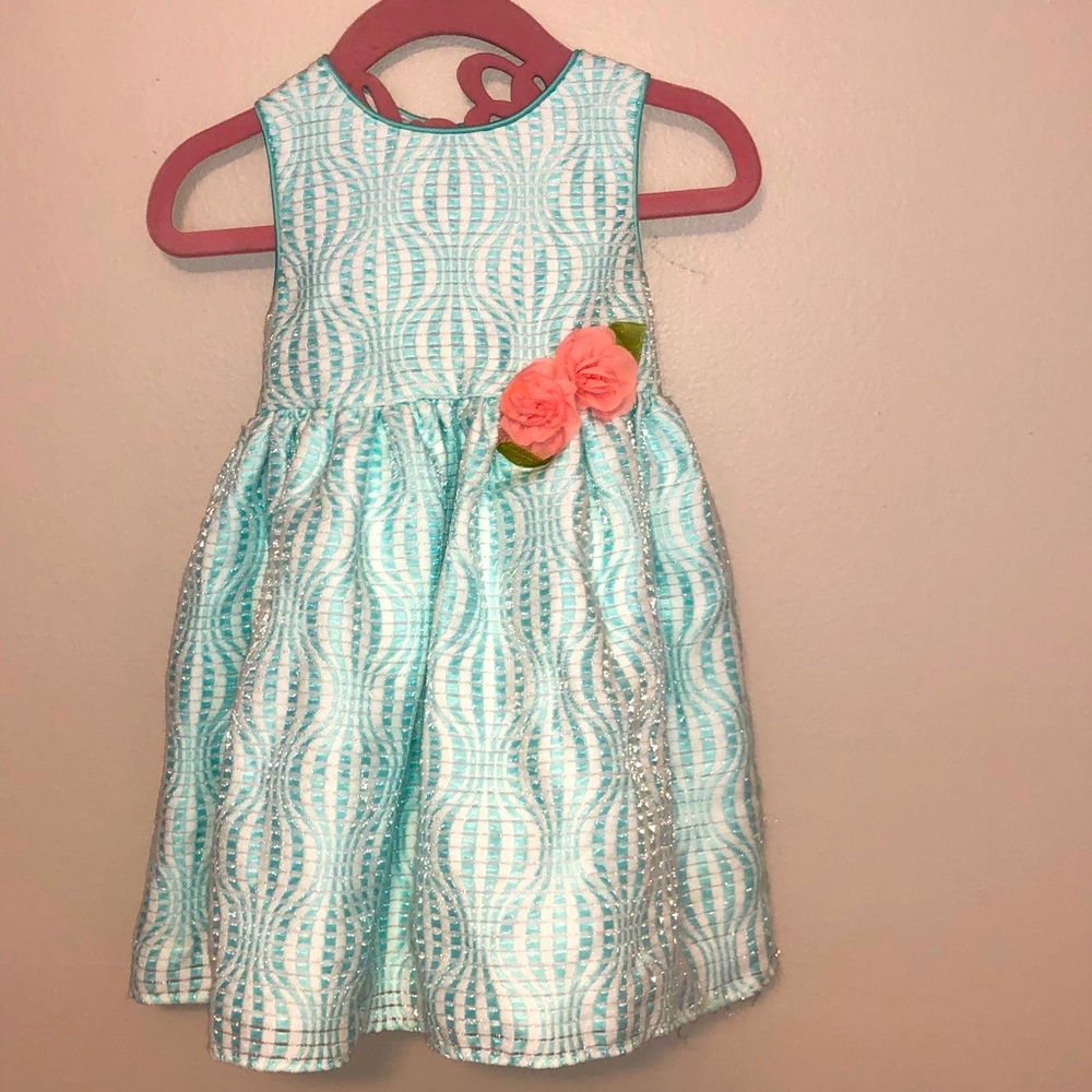 Poops & Julie 18 months Dress Mint Green Flower